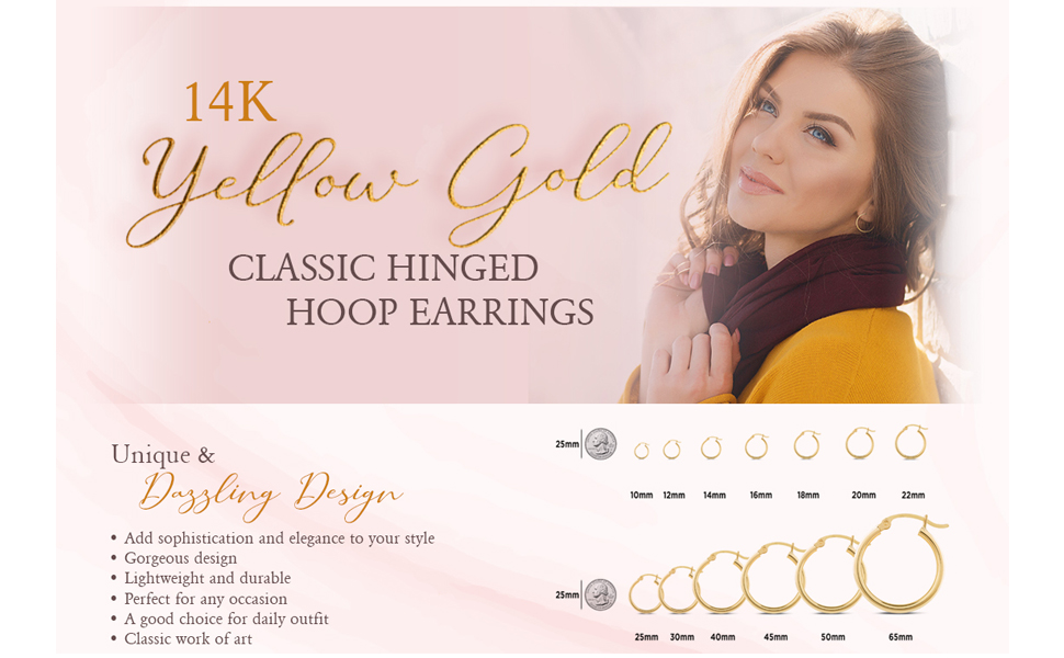 tube hoop earrings 30mm round round hoop earrings yellow gold hoop earrings hinged earrings aretes