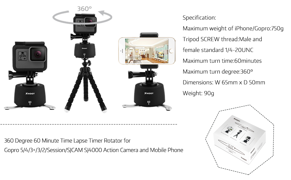 Amazon.com : SHOOT Time Lapse Rotator 60 Minutes 360