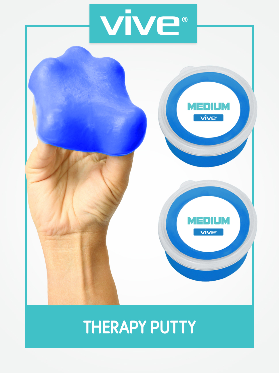 Vive Therapy Putty, Occupational Hand Tools (2 Pack) Sensory Stress Relief for