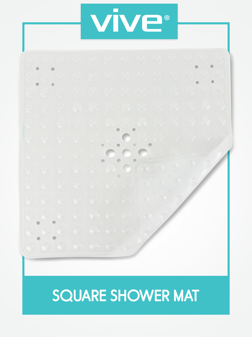 Vive Non Slip Shower Mat Non Skid Bathtub Floor for Kids Adults