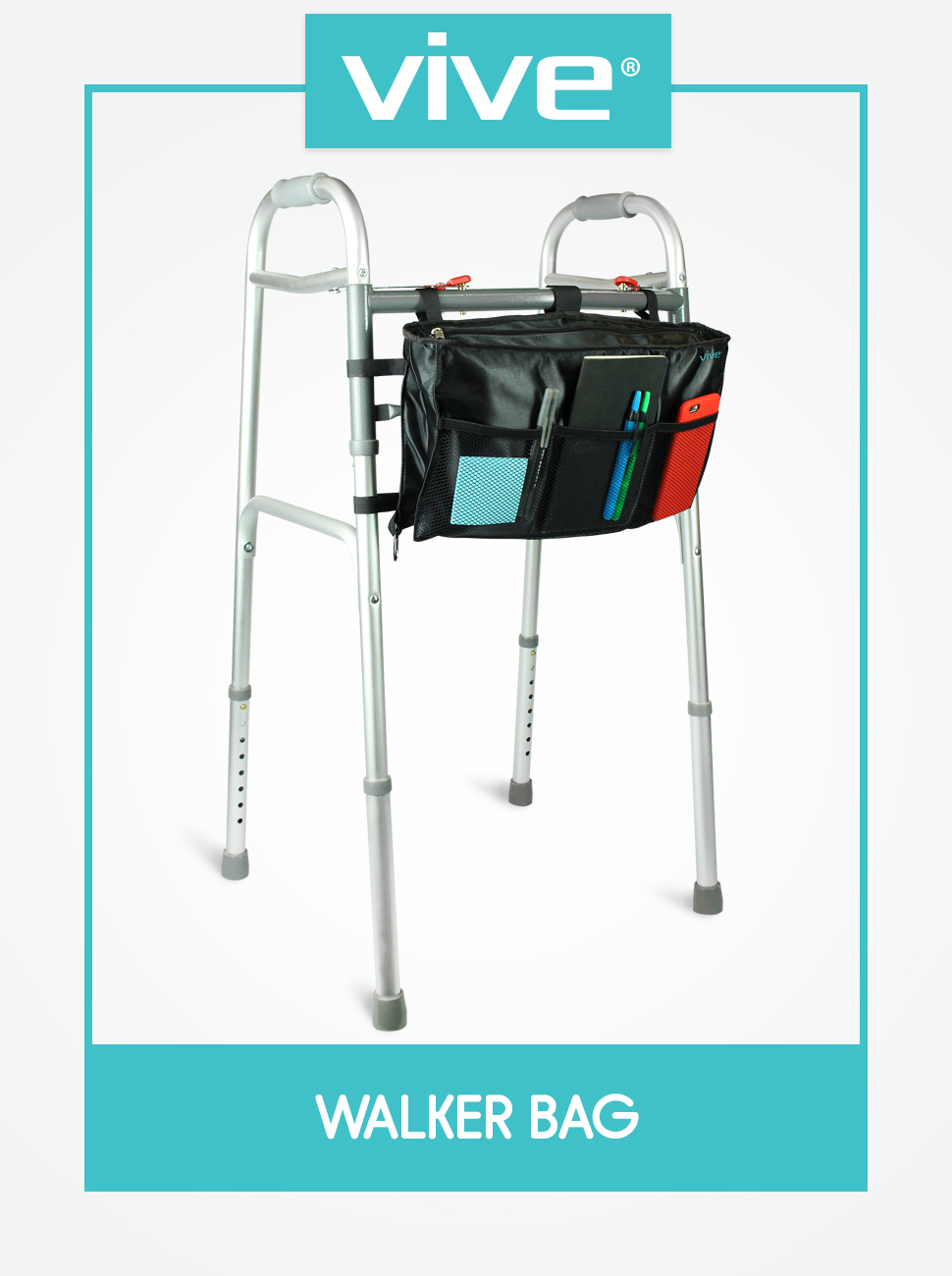 Walker Bag by Vive Accessory Tote Caddy Provides Hands