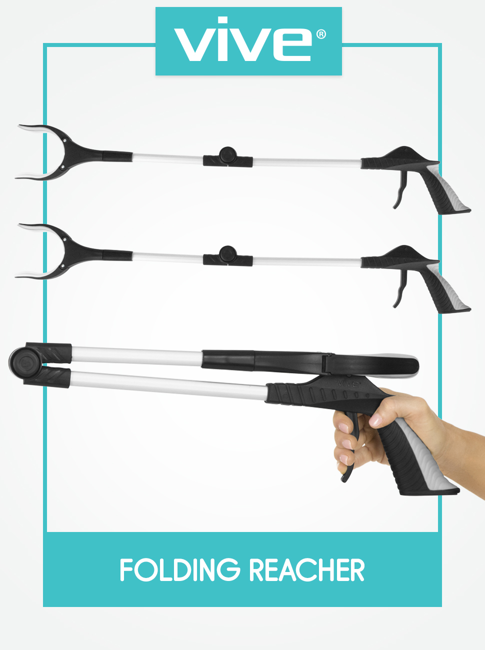 best reacher grabber for seniors on Amazon Com Vive Folding Reacher Grabber 32 Inch 2 Pack Extra Reach Extender Heavy Duty Mobility Grip Hand Aid Extra Long Handled Tool Trash Litter Picker Garbage Garden Nabber