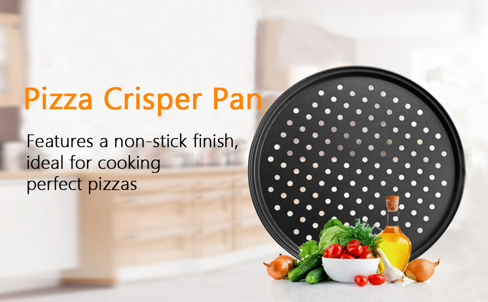 Pizza Pan with Holes, 2 Pack Segarty Carbon Steel