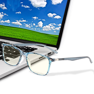 blue reading glasses