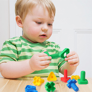 emido skoolzy jumbo nuts and bolts set montessori rainbow screw matching toy fine motor skills