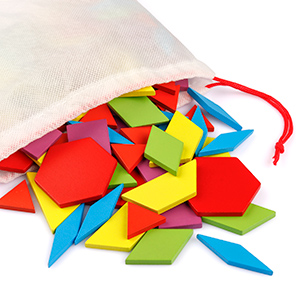 Coogam 130 Pcs Wooden Pattern Blocks Set