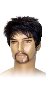 Amazon Com Gooaction Mens Male Short Black Slightly Curly Wig