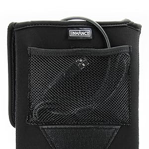 Close up on the cable pouch