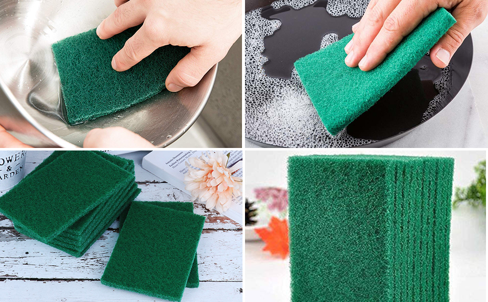 Hero Dish Scrubber Scouring Pads Pack of 40, Green 4.5 x
