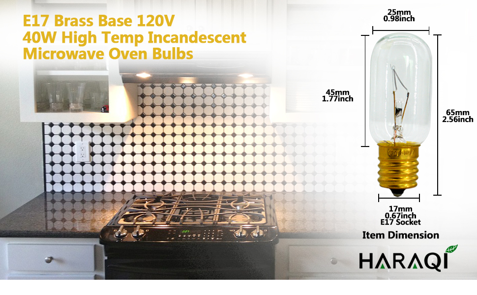 haraqi E17 40W T8 High Temp Resistance Microwave Oven
