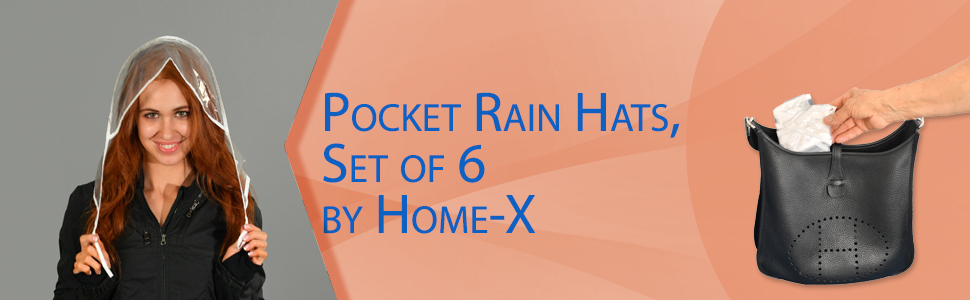 Set of 6 Pocket Rain Hats