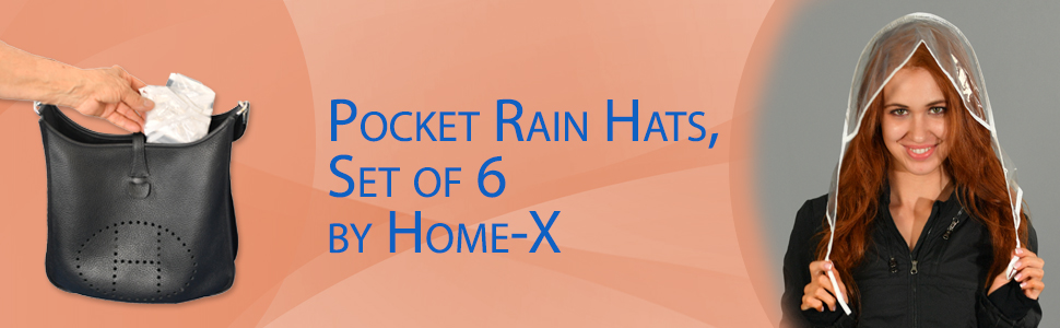 Set of 6 Pocket Rain Hats