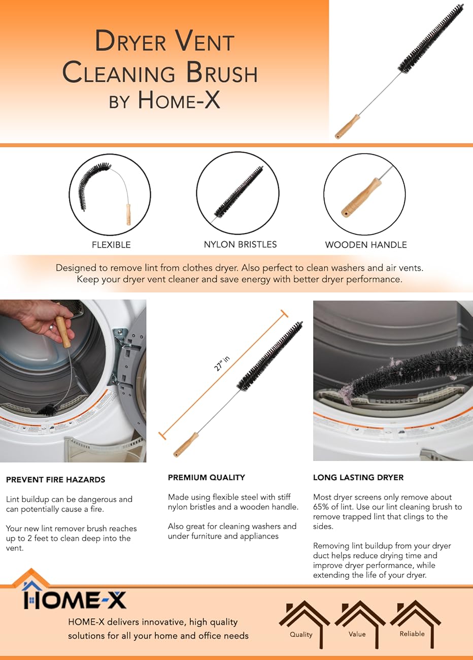 HOMEX Dryer Vent Cleaning Brush, LintCleaner Tool to Clean Dryer