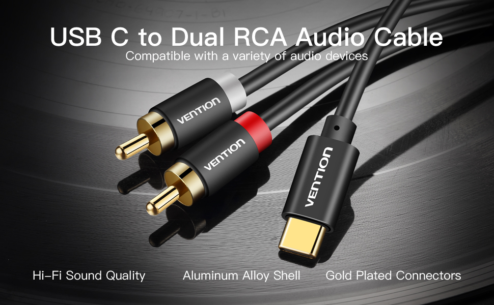 Vention USB C RCA Audio Cable TypeC to 2 RCA Cable 2rca