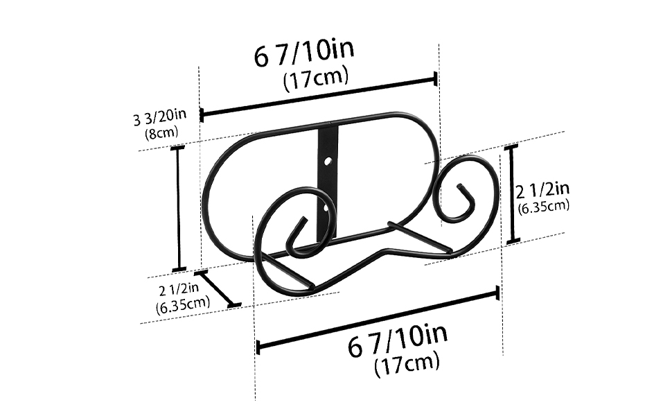 (2 Piece) Black Metal Wall Mount Display Easel Horizontal Plate Rack