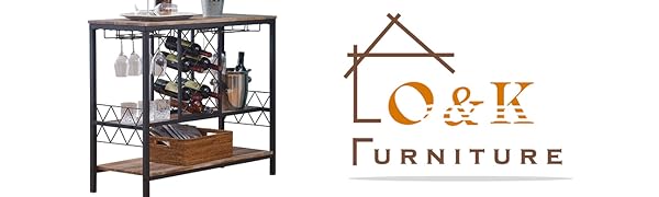 Wine rack table with glass holder