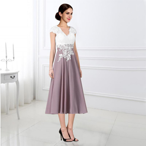 lace top chiffon bottom dress