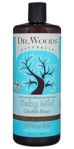 baby mild dr woods organic hypoallergenic castile soap all things good lathering for all skin types