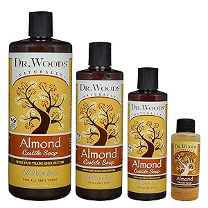 almond castile soap all things good fair trade shea butter gentle exfoliating naturally dr woods