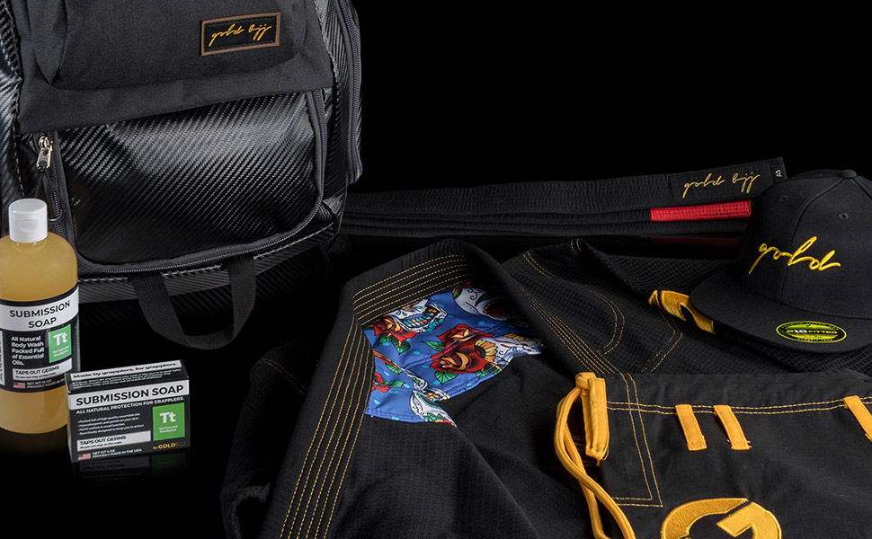 Gold BJJ Headgear for Jiu Jitsu, Wrestling, and MMA Cauliflower Ear Protection One Size Fits