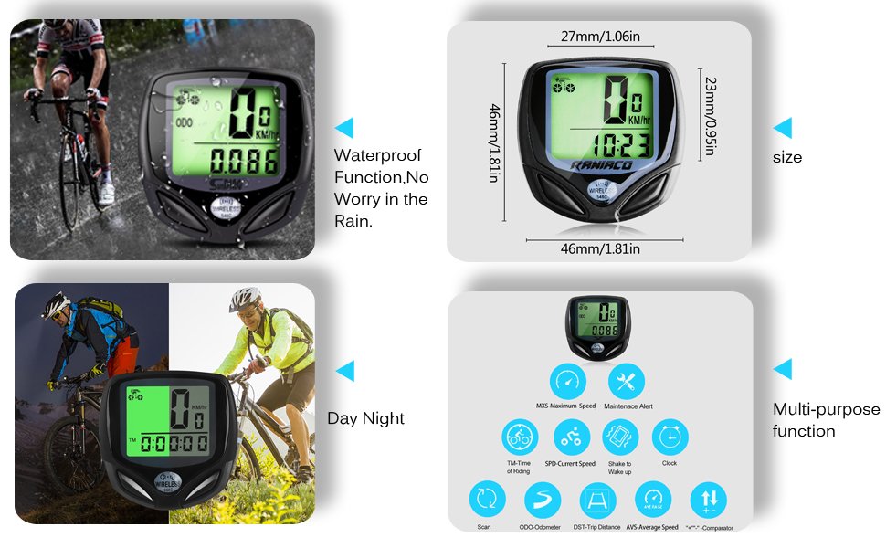 ZOMTOP Bike Speedometer, Bicycle odometers,Bicycle