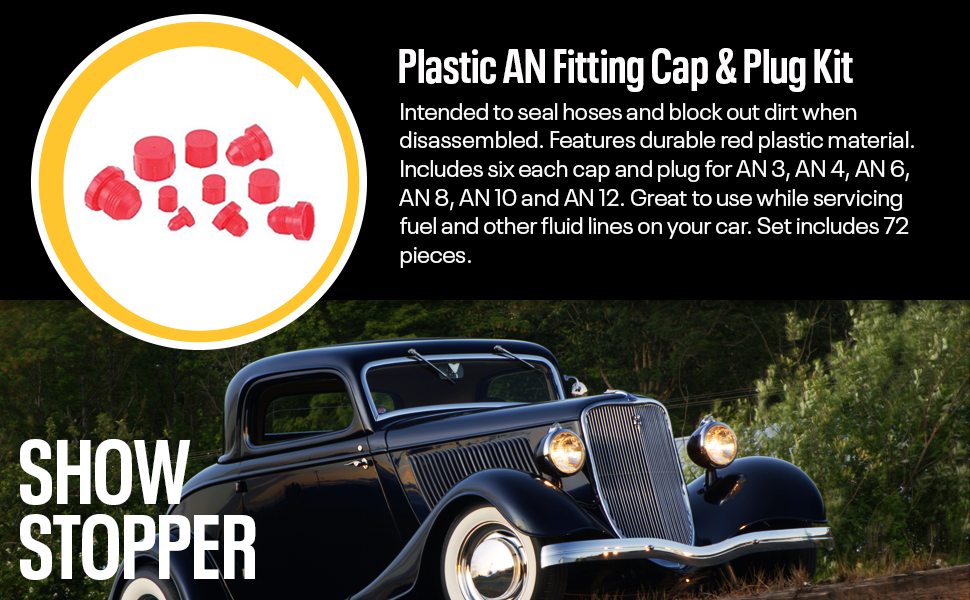 Plastic AN Fitting Cap and Plug Kit, 72 Pieces Automotive