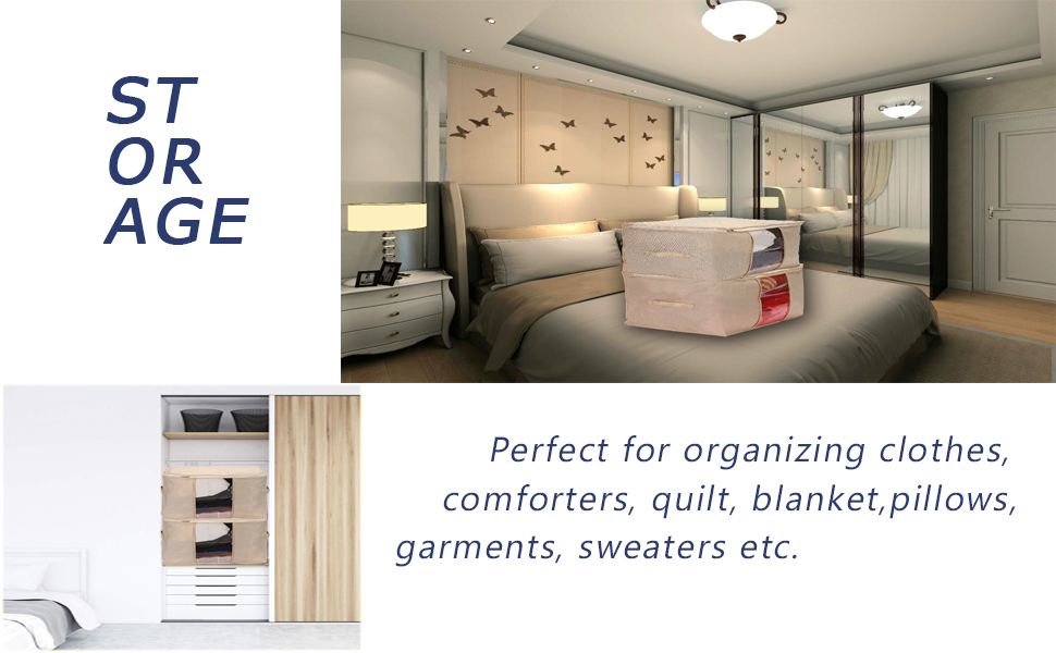 Jstud Linen Clothing Underbed Storage Bags Blankets Sheets