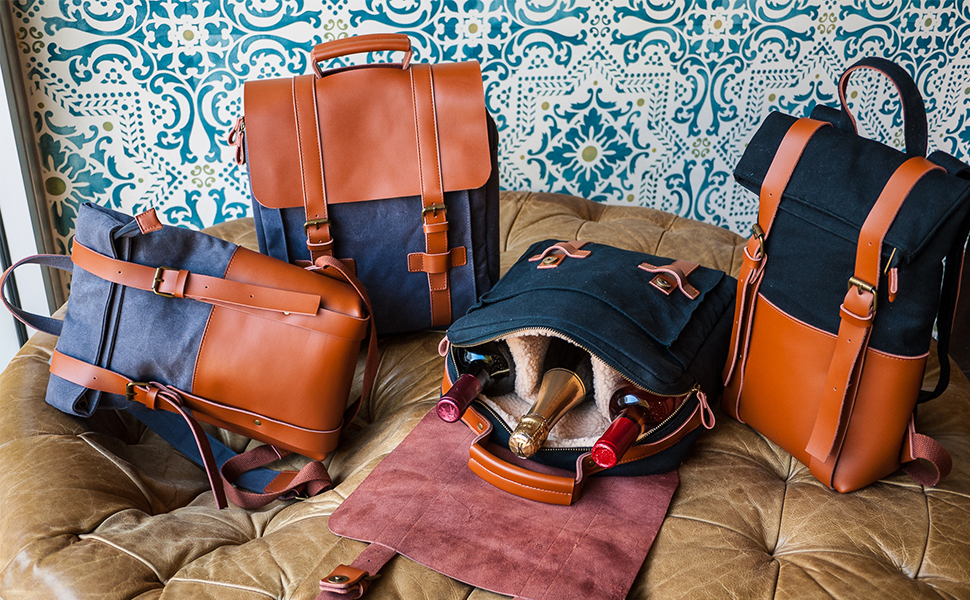 The Treo Wine Bag, Insulated Bottle Holder Backpack For