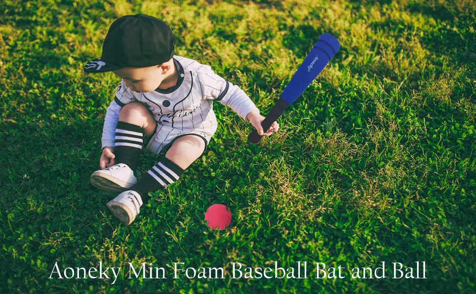 Aoneky Min Foam Baseball Bat and Ball for Toddler Indoor