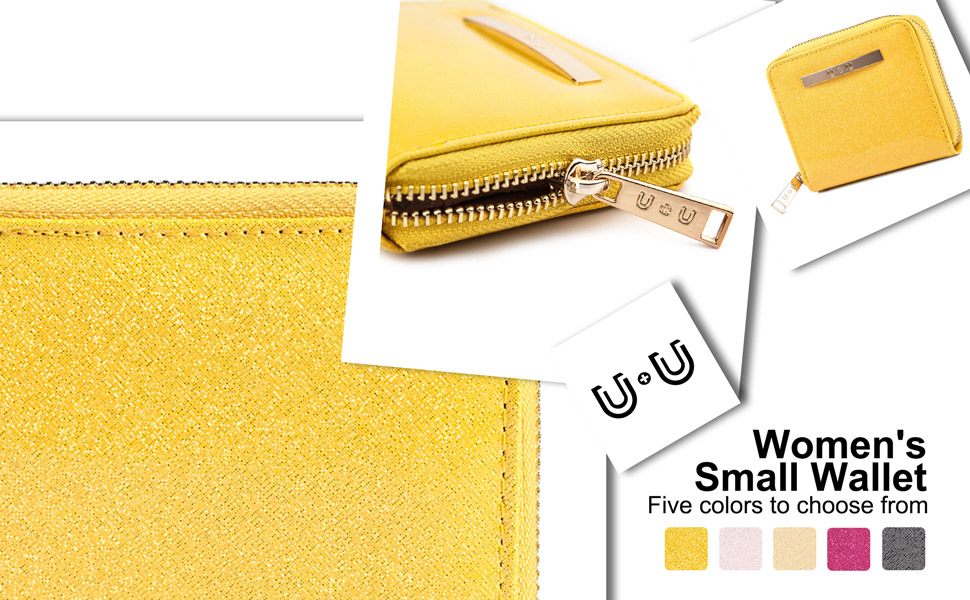 Womens Small Compact Leather Wallet Ladies Soft Glitter