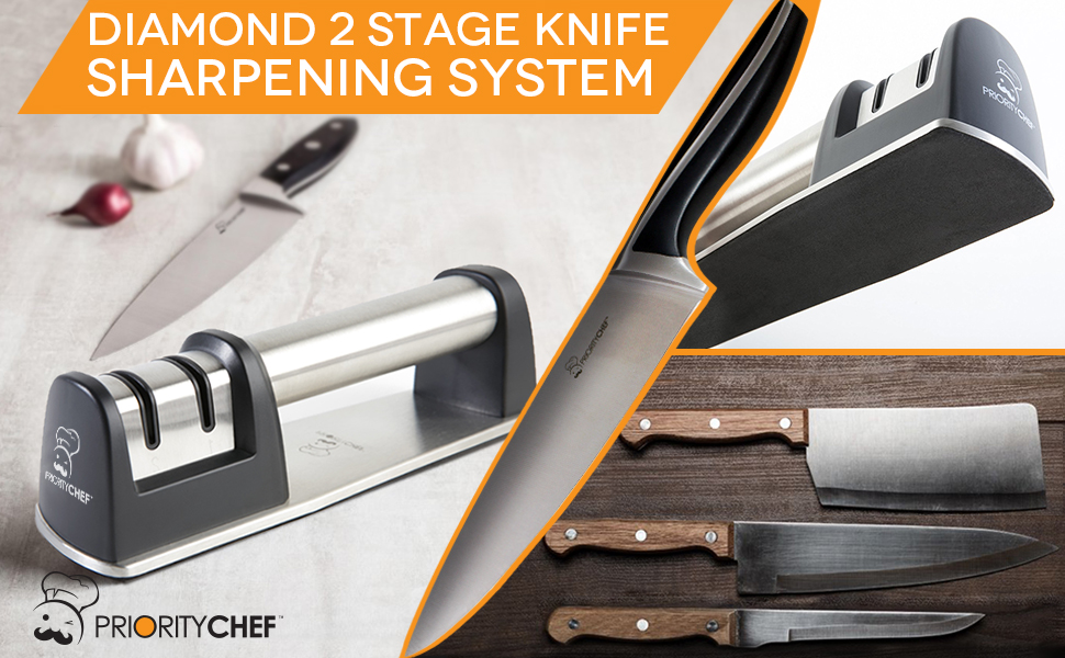 PriorityChef Knife Sharpener for Straight and Serrated