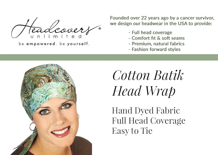 Cotton Batik Head Wrap For Cancer Patients Chemo Du Rag Cancer