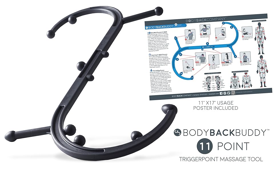 Body Back Buddy trigger point massager and poster