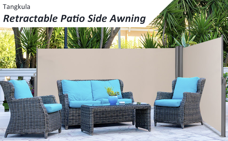 Tangkula Outdoor Patio Retractable Folding Side Screen Awning