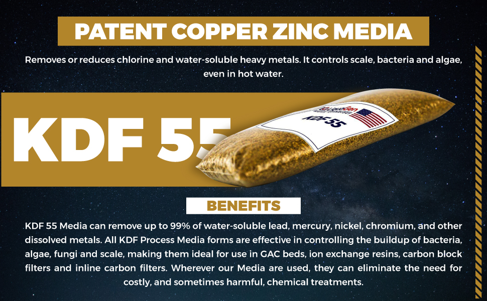 KDF55 KDF 55 Filter Media, Chlorine, Heavy Metal, and