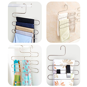 S-Type Stainless Steel Clothes Pants Hangers Closet Storage Organizer For Pants Jeans Scarf Hanging