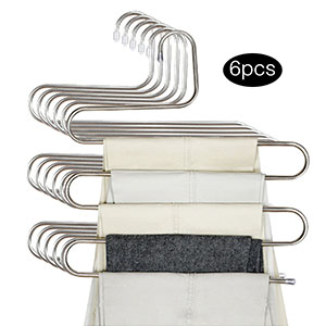 S-Type Stainless Steel Clothes Pants Hangers Closet Storage Organizer For Pants Jeans Scarf Hanging