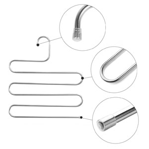 S-Type Stainless Steel Clothes Pants Hangers Closet Storage Organizer For Pants Jeans Scarf Hanging