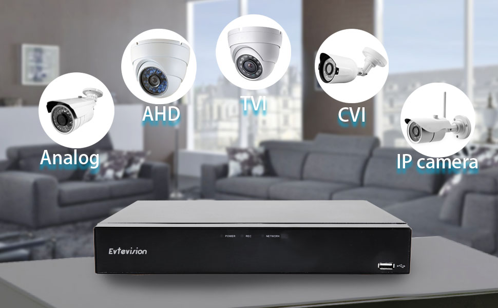 Amazon.com : Evtevision 16CH 1080N AHD DVR Hybrid AHD+HVR