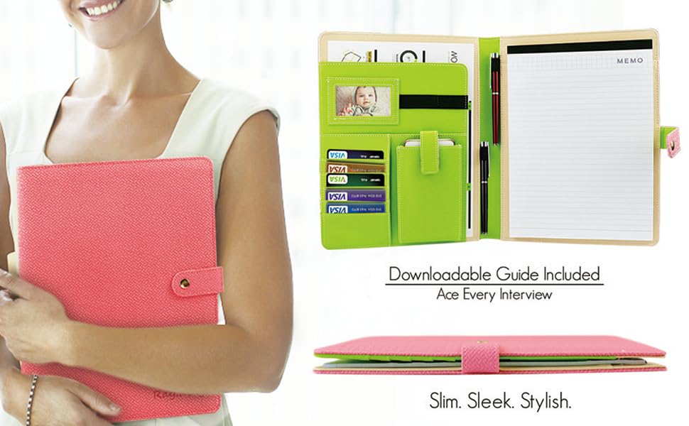 Business Padfolio Faux Leather Portfolio Binder Case by