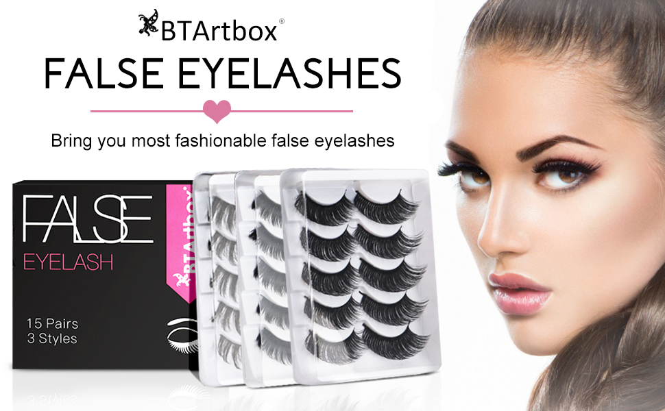 Natural Fake Eyelashes Set 3D Cross False Eyelashes Pack