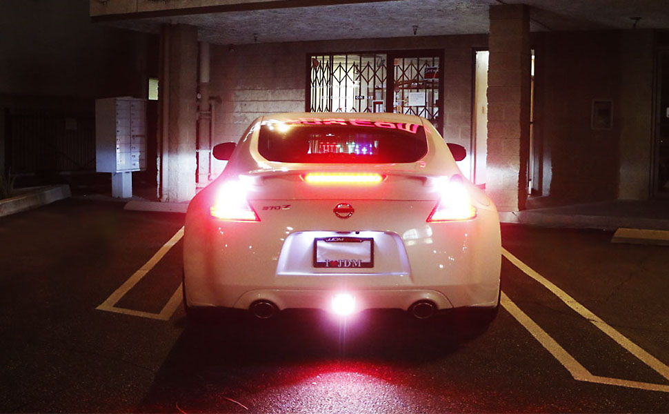 iJDMTOY Dark Smoked Lens LED Rear Fog Light Kit Compatible With 2009up