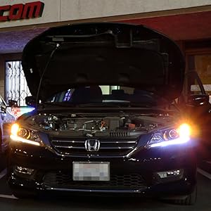 iJDMTOY Even Illuminating Headlight LED Daytime Running Lights Retrofit Assembly 13-15 Honda Accord