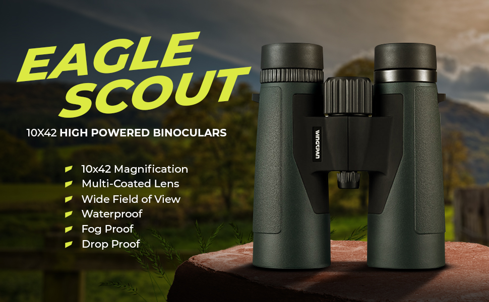 Wingspan Optics EagleScout 10X42 High Powered Binoculars