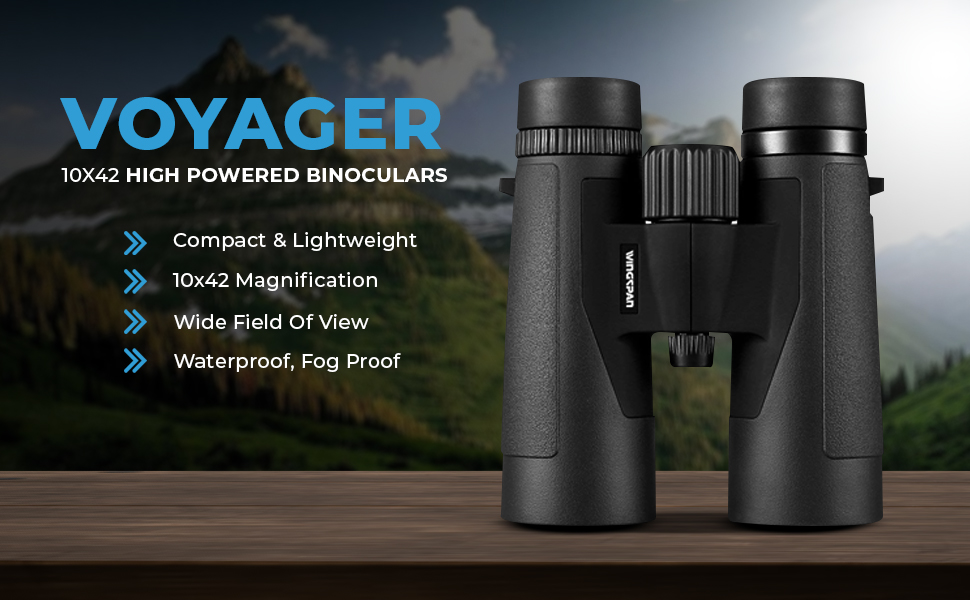 Wingspan Optics Voyager 10X42 High Powered Binoculars for