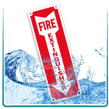 Fire Extinguisher with Arrow Down Sign, With Down Arrow, 4