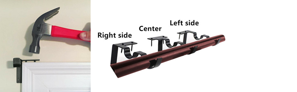 Amazon Com Curtain Rod Brackets No Drill Double Wall Bracket