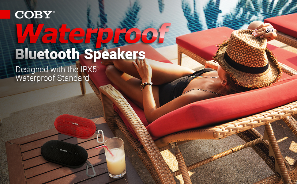 Coby Portable Bluetooth Speaker IPX5 Waterproof Wireless