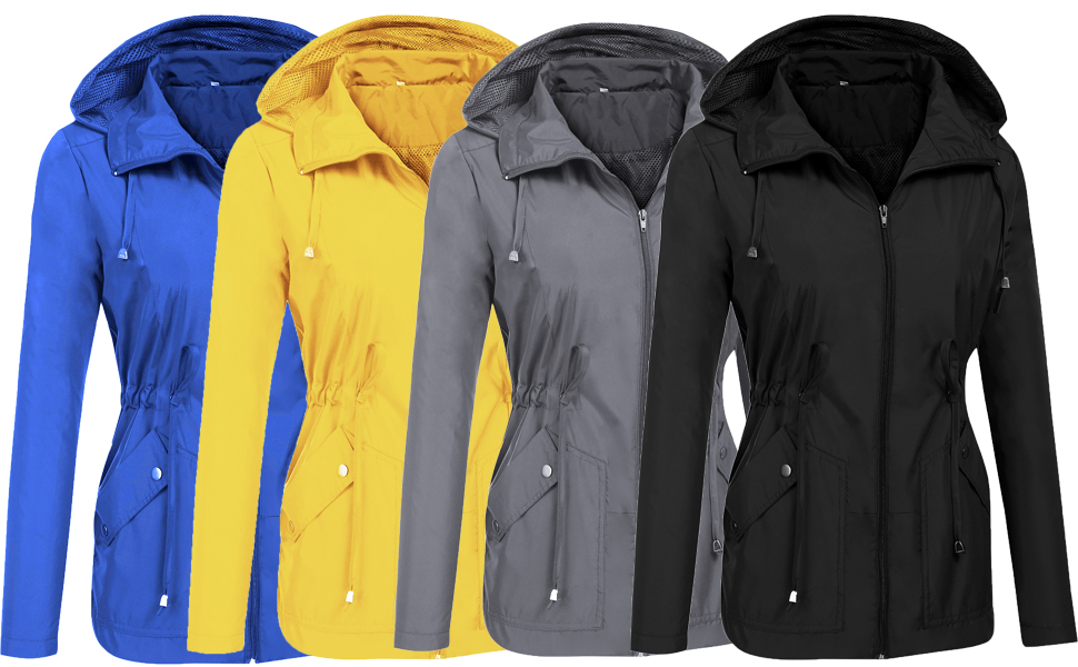 Rain Jacket,Women Lightweight Waterproof Raincoat with Hood