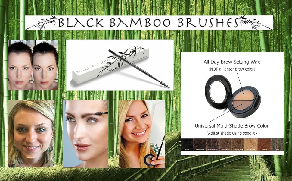 Black Bamboo Brushes Dual Brow Brush Color Kit